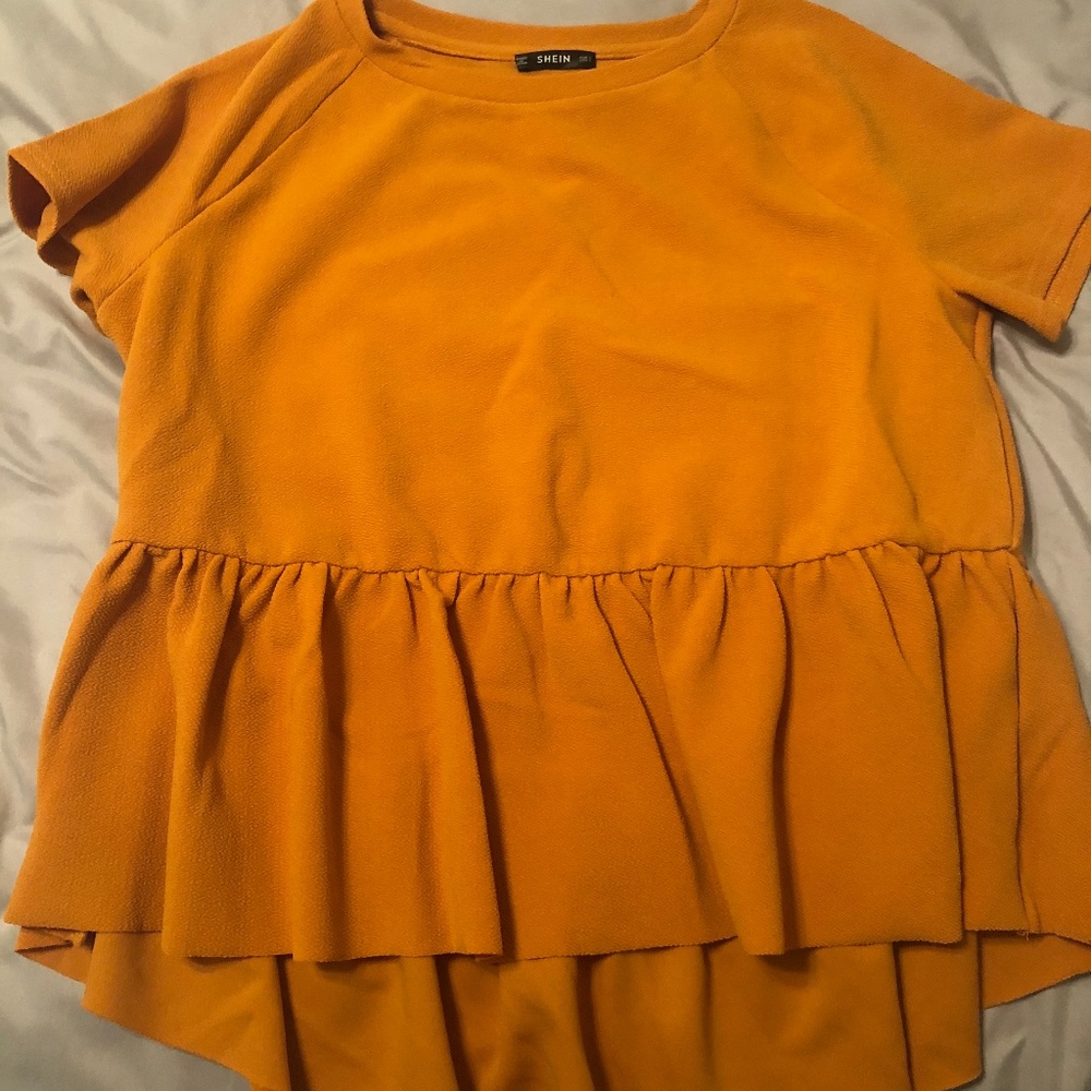 Mustard Peplum Top
